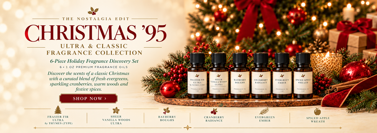 Christmas ’95 holiday candle fragrance oil set 