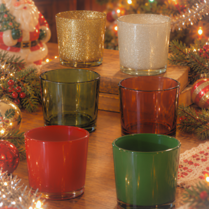 Christmas 95 assortment of 12 Monticiano glass candle jars