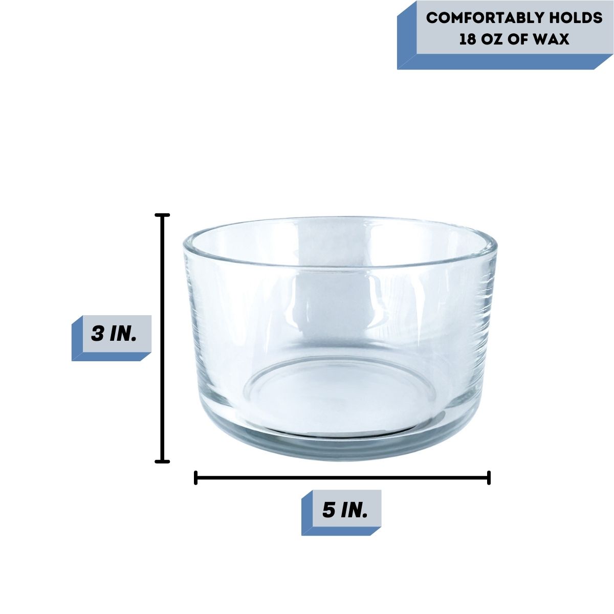 Clear Paris candle vessel Measurement