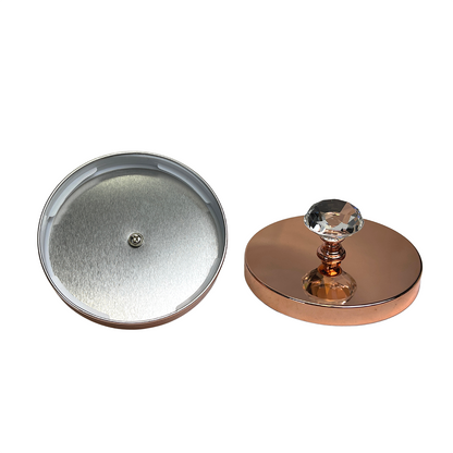 Diamond candle lid rose gold metal