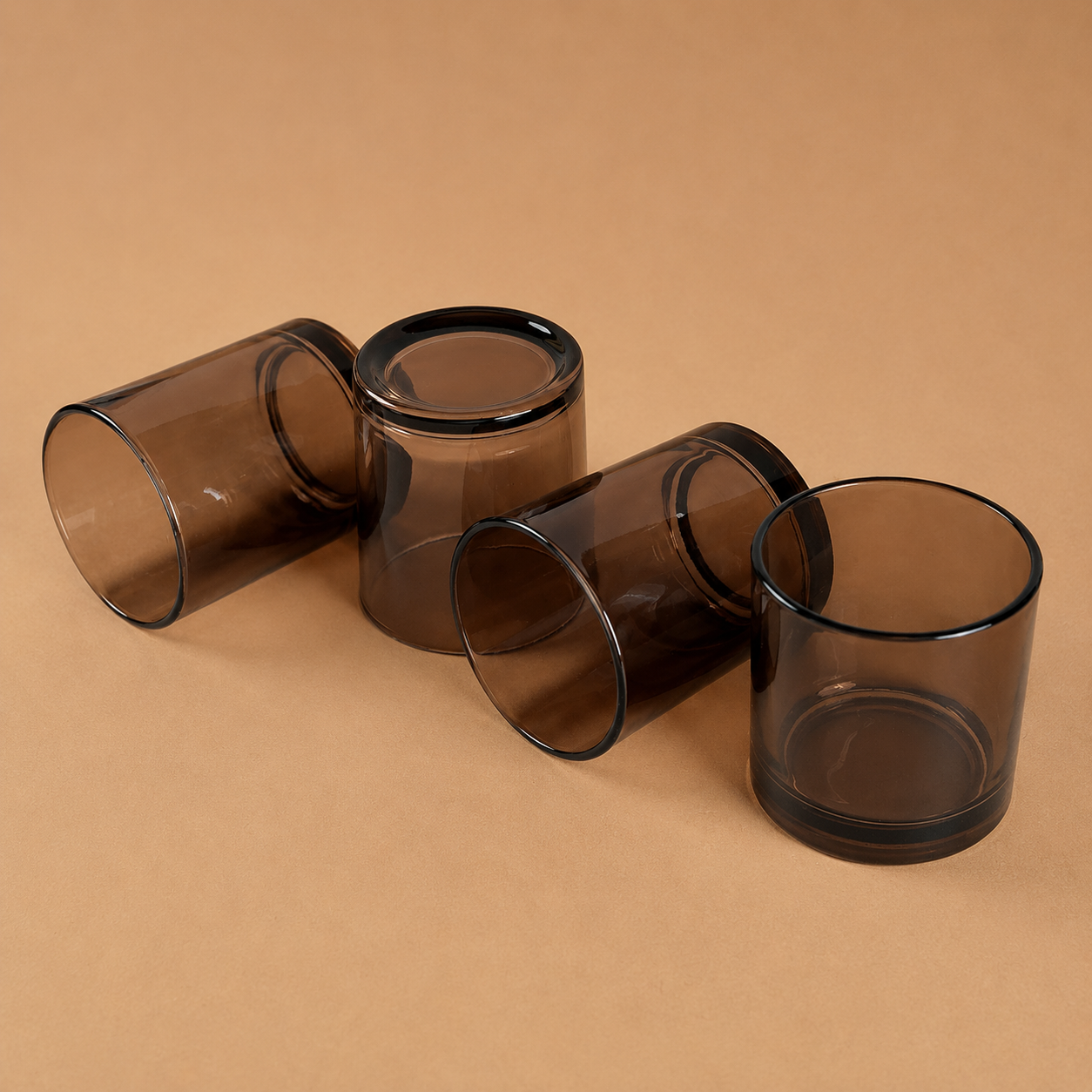 Brown candle jars