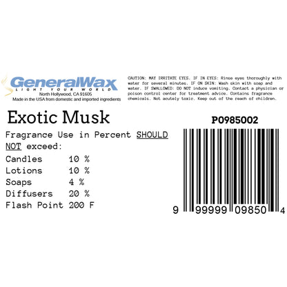 Exotic musk fragrance label