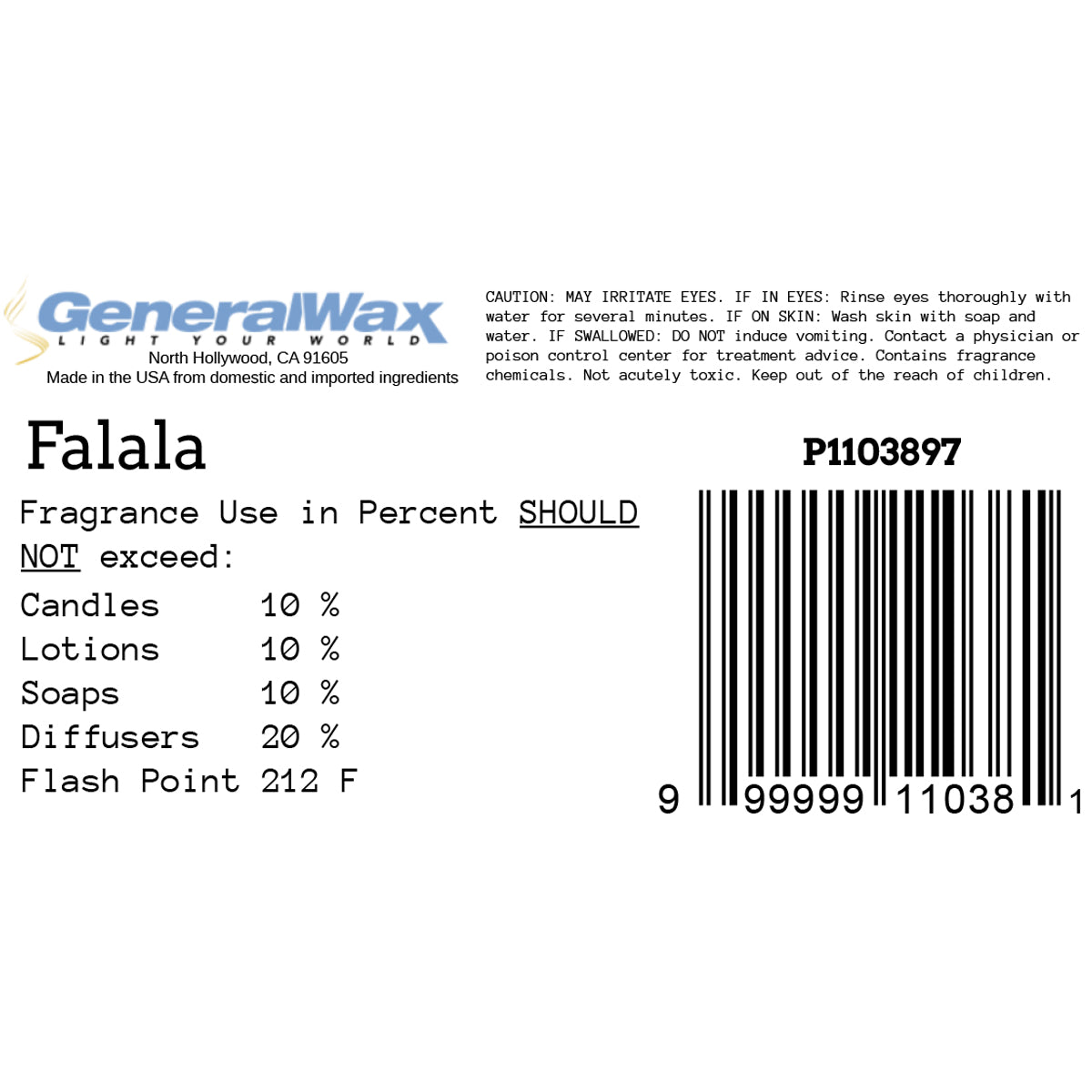 Falala candle fragrance label