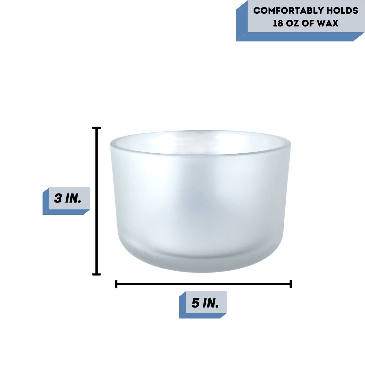 Frosted Paris candle vessel Measurement