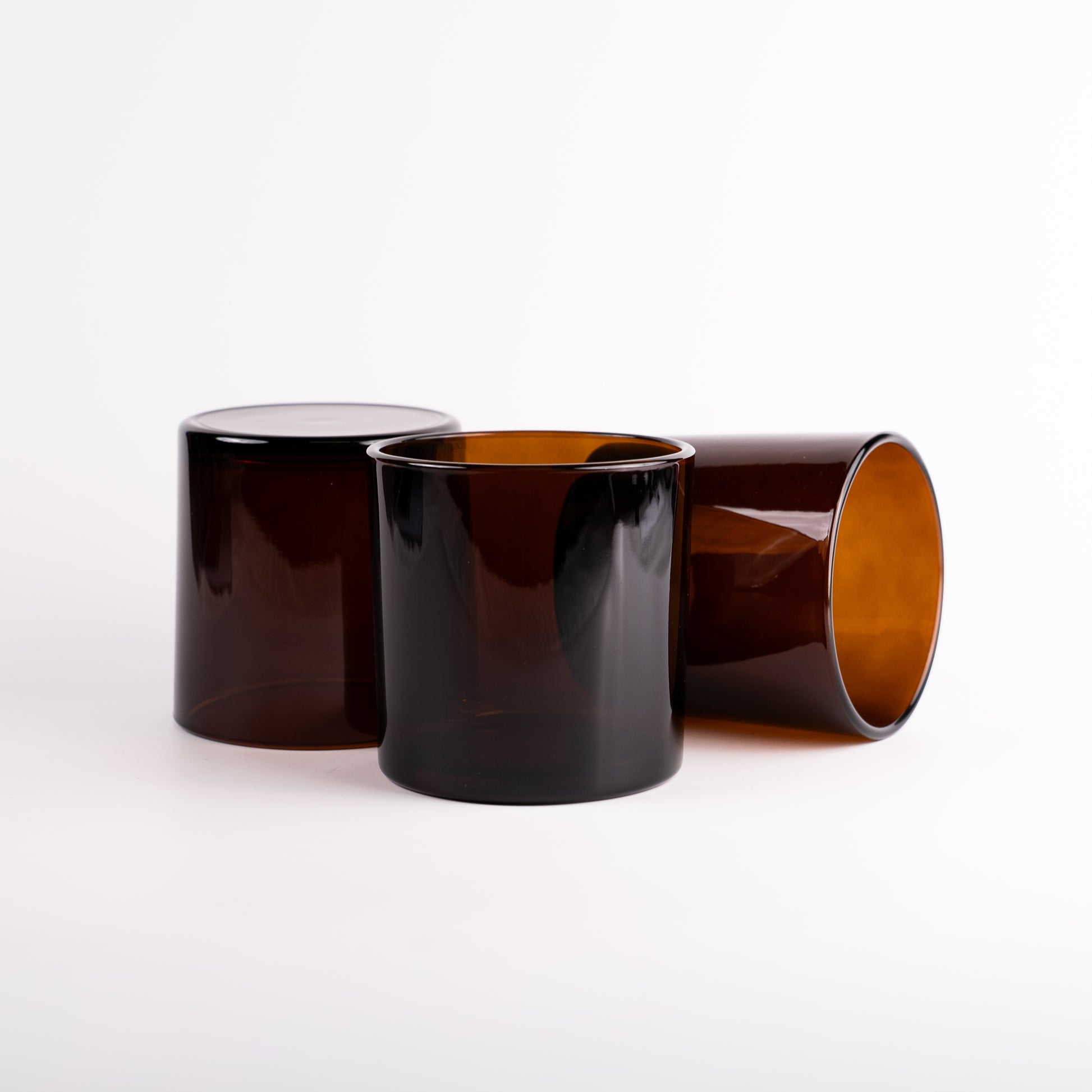 Large 18 oz amber candle jar vessel