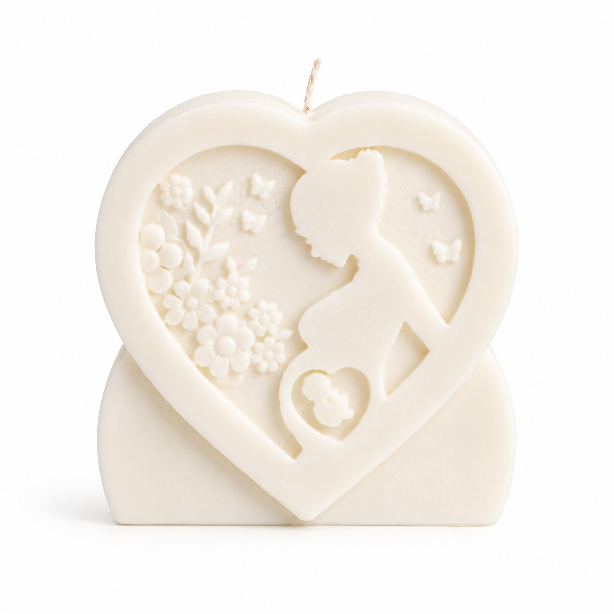 Heart Shaped Pregnant woman Silicone Candle Mold