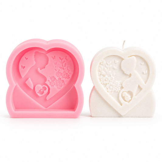 Heart Shaped Pregnant Body Silicone Candle Mold