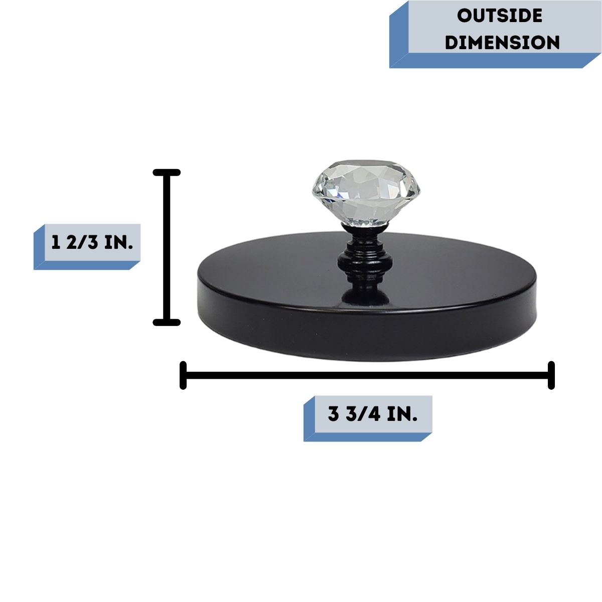 Havana Diamond candle lids black Measurement