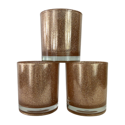 Havana Glitter Rose Gold Candle Glasses