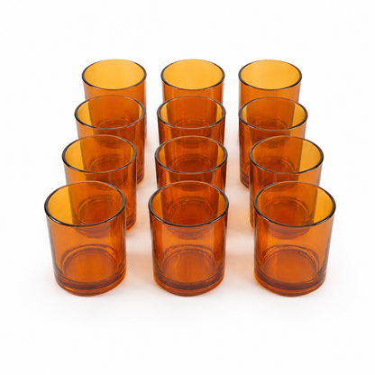 Havana Pumpkin Candle Jar translucent orange glass candle vessel