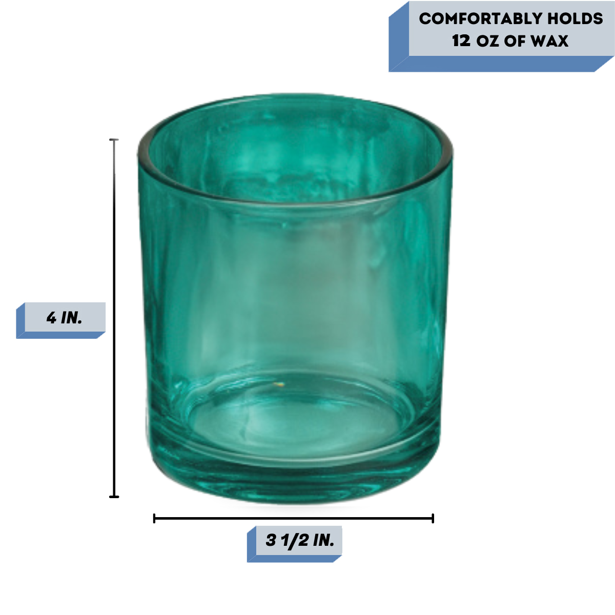 Havana teal candle jar measurements