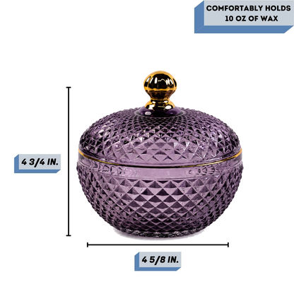 10 oz. Large Vanity Lavender Candle Vessel Measurement