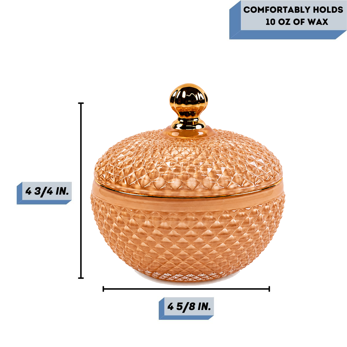 10 oz. Large Vanity Nude Candle Vessel Measurement
