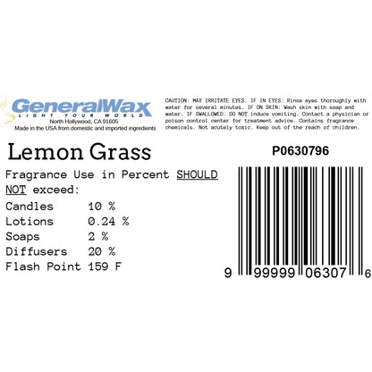 Lemon grass fragrance label