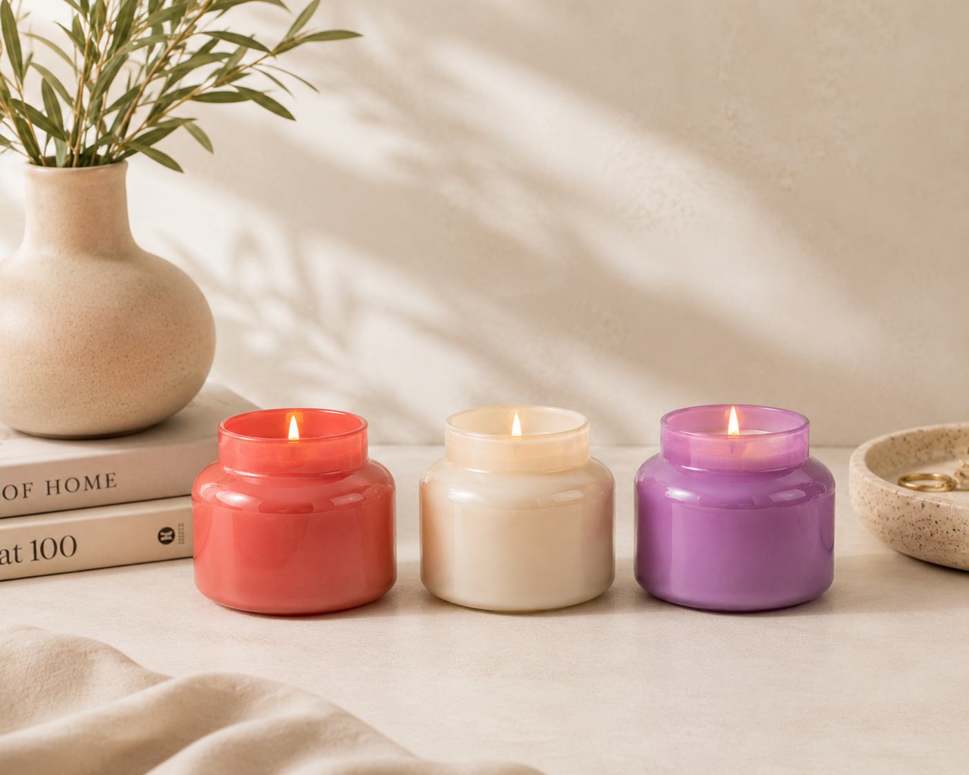 NOVA Lavender Iridescent Candle Jar with Lid | Luxury Candle Vessel
