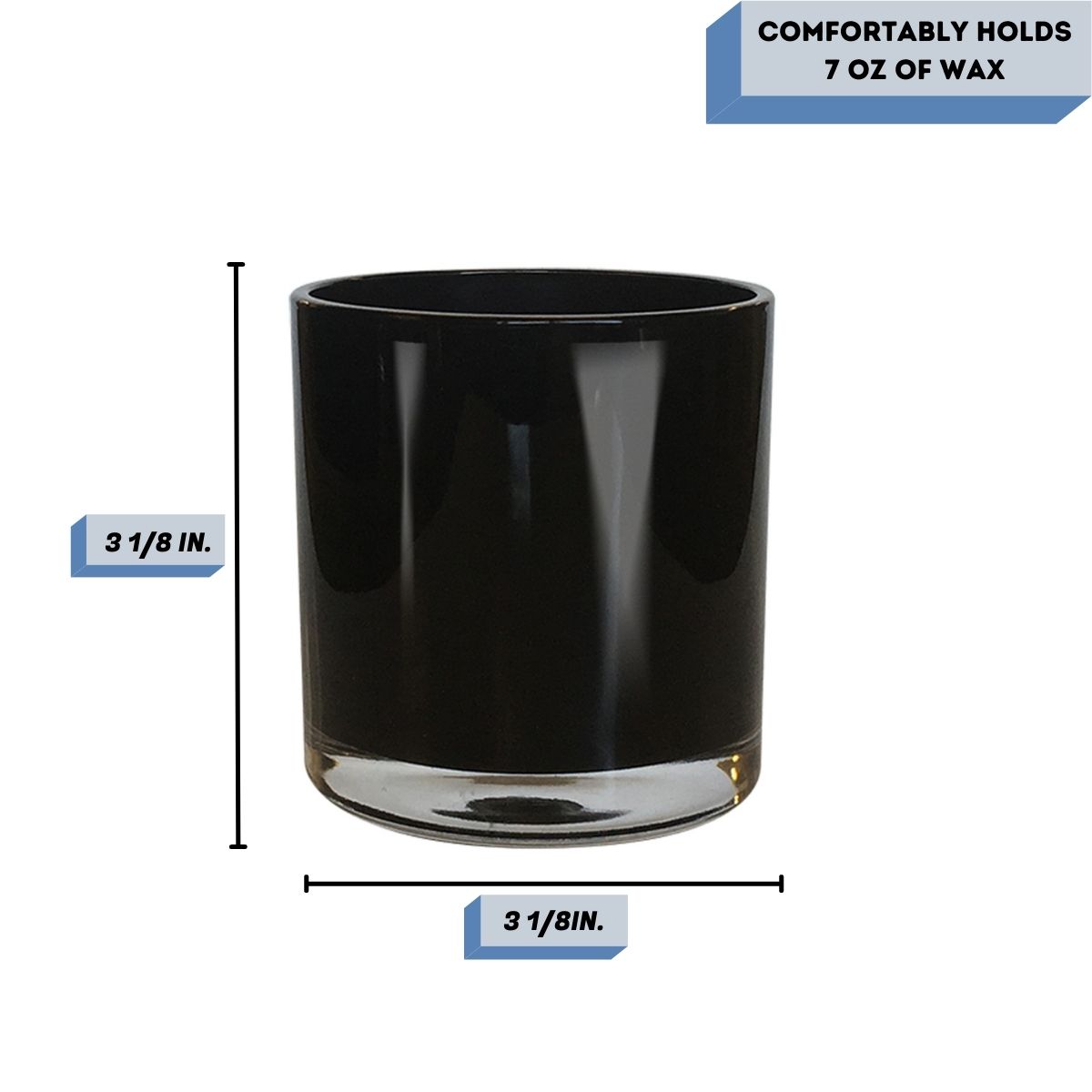 MONTICIANO BLACK CANDLE VESSEL - measurements