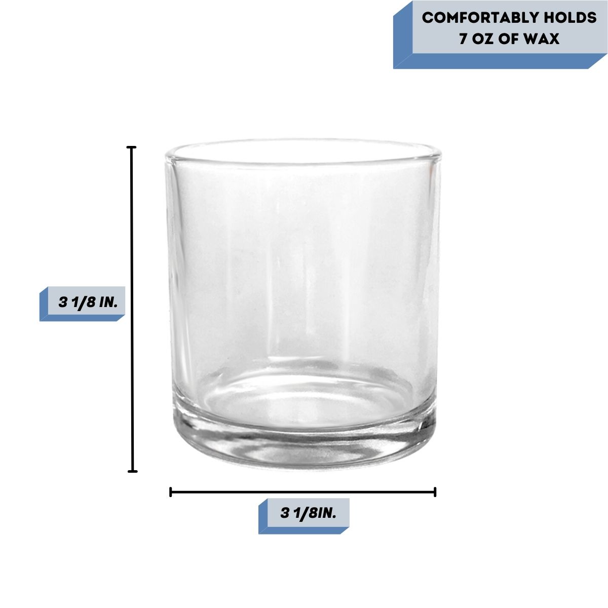 MONTICIANO CLEAR CANDLE VESSEL Measurement