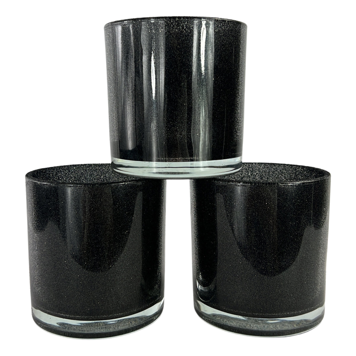 Monticiano glitter black candle jars