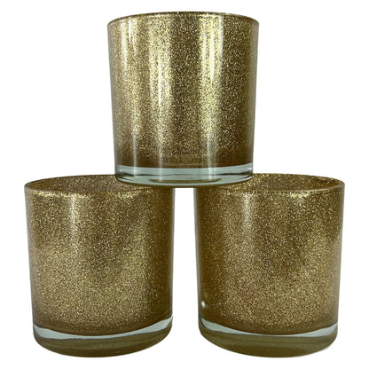 Monticiano glitter gold candle glass