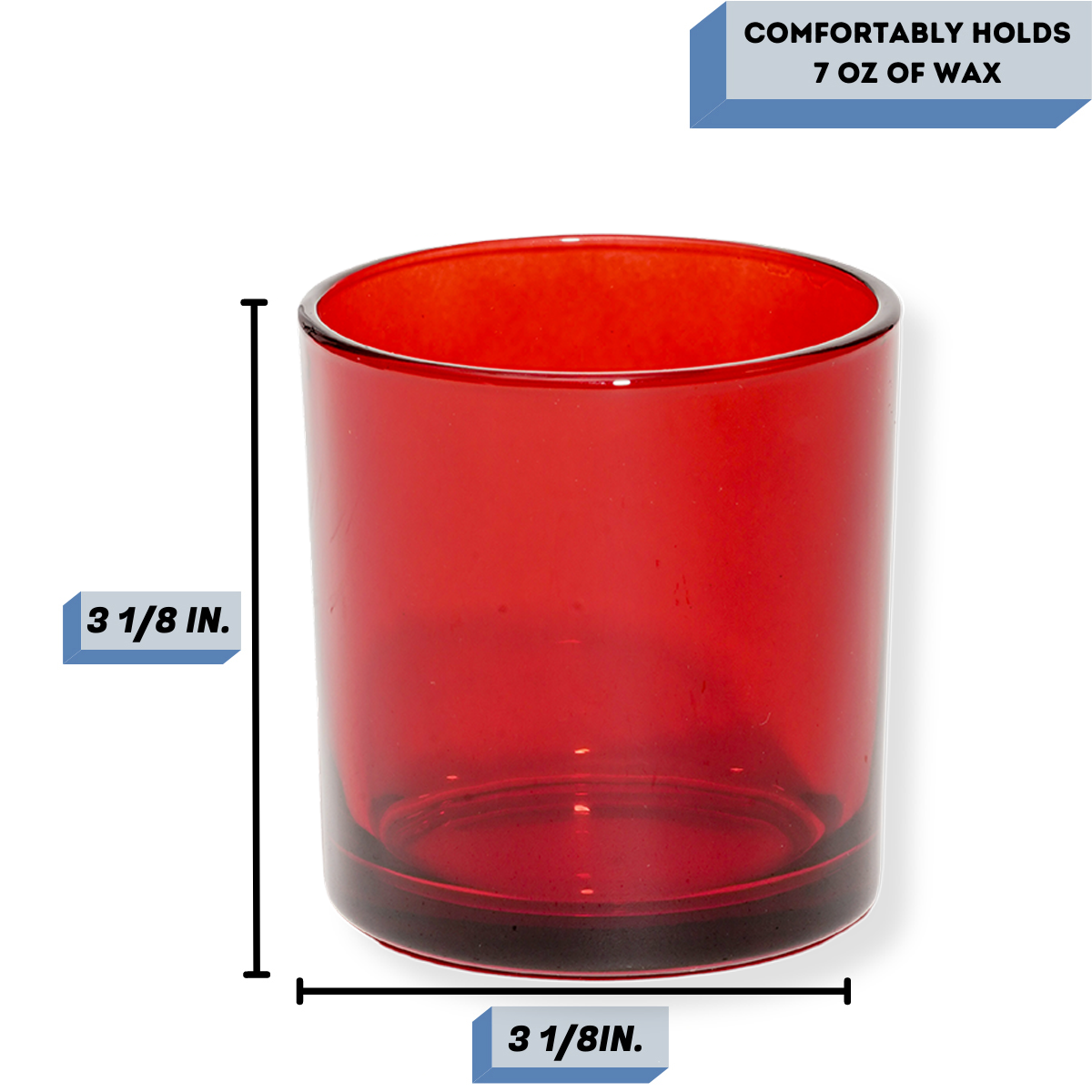 Monticiano Passion Red candle vessel measurements