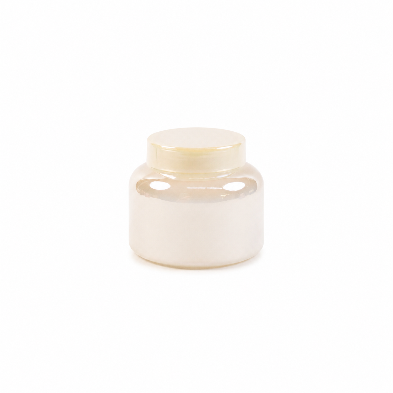 NOVA White Iridescent Candle Jar with Lid