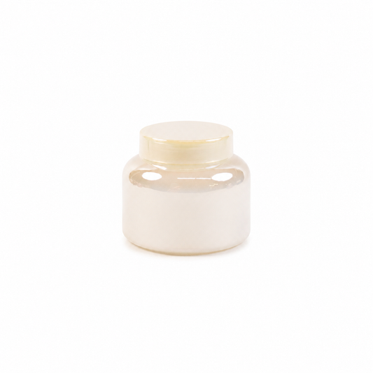 NOVA White Iridescent Candle Jar with Lid