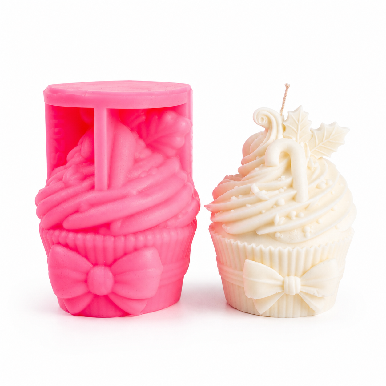 Poinsettia Cupcake Silicone Candle Mold