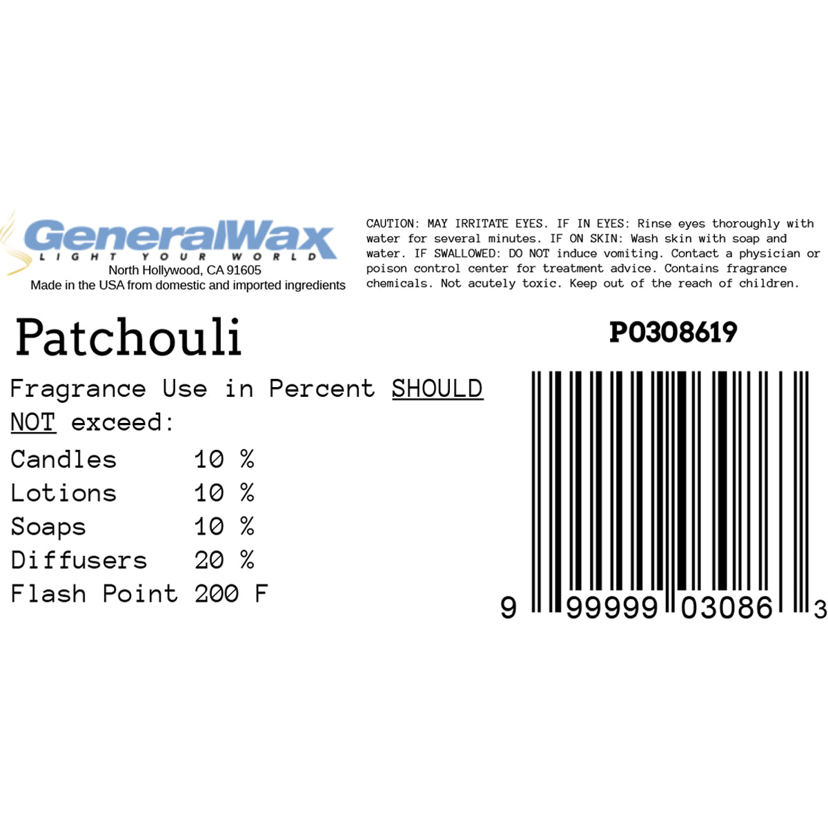 Patchouli fragrance label