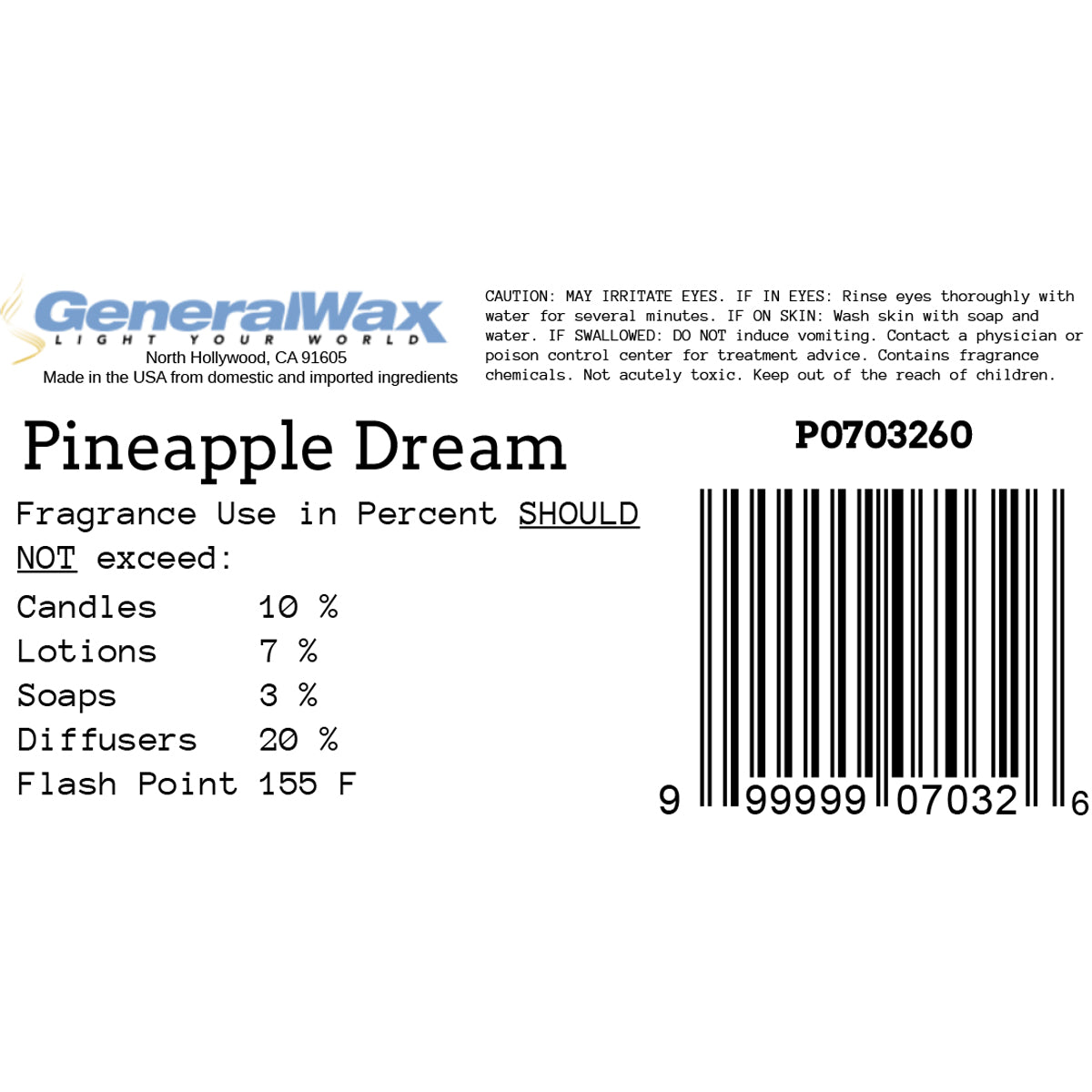 Pineapple dream fragrance label