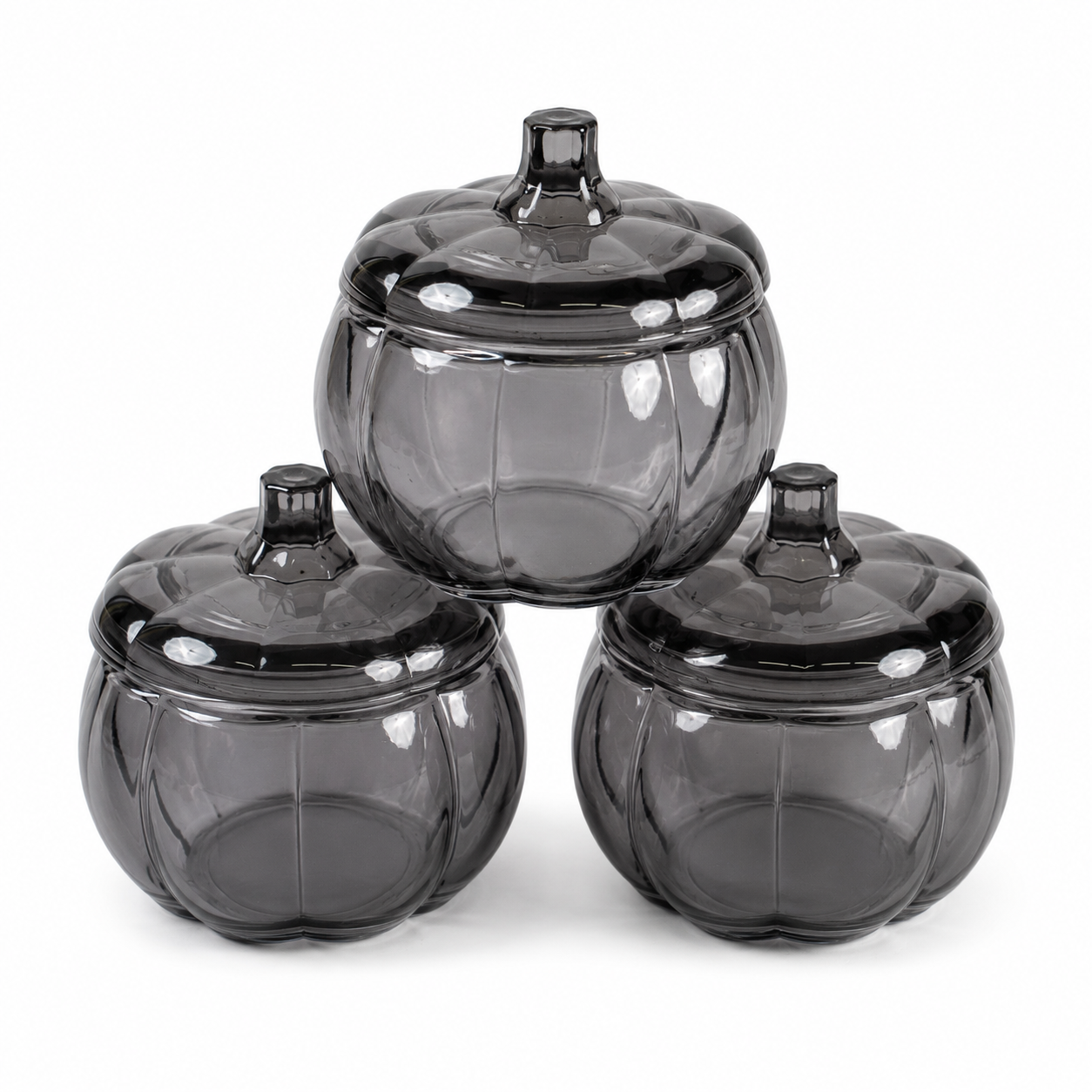 Pumpkin Charcoal Black Candle Jars