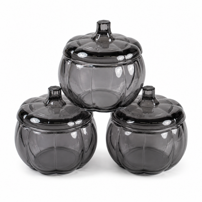 Pumpkin Charcoal Black Candle Jars