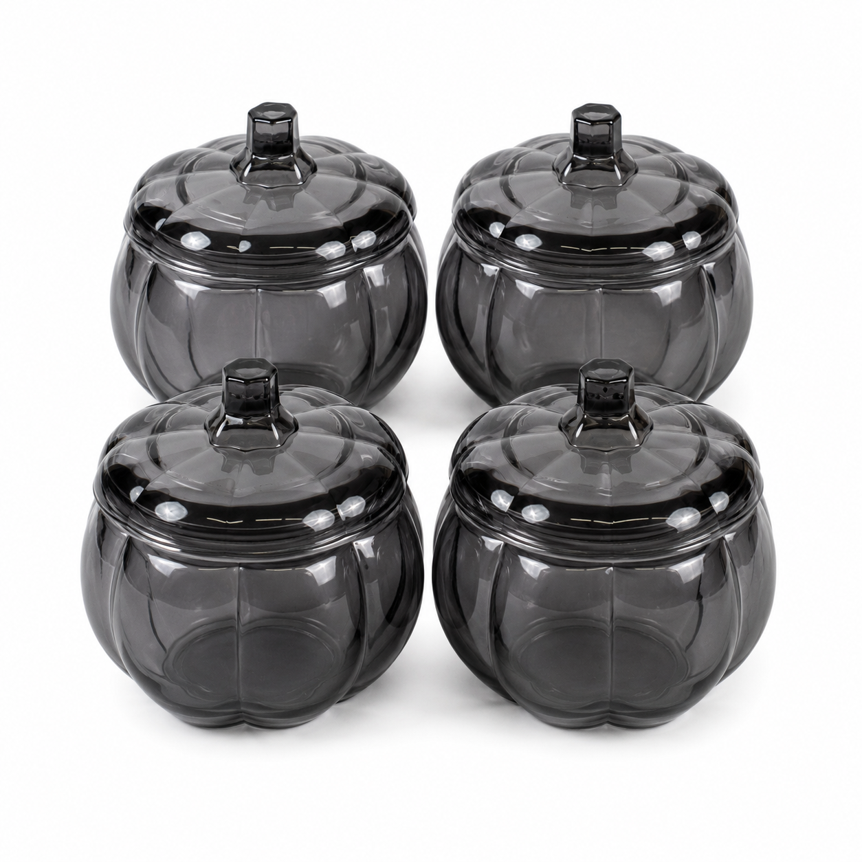 Pumpkin Charcoal Black Candle Jars with lids
