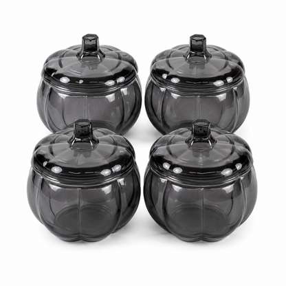 Pumpkin Charcoal Black Candle Jars with lids