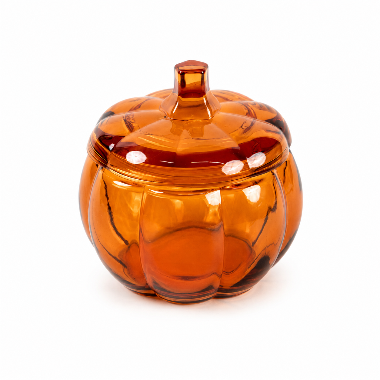 Pumpkin Orange Candle Jar with lid