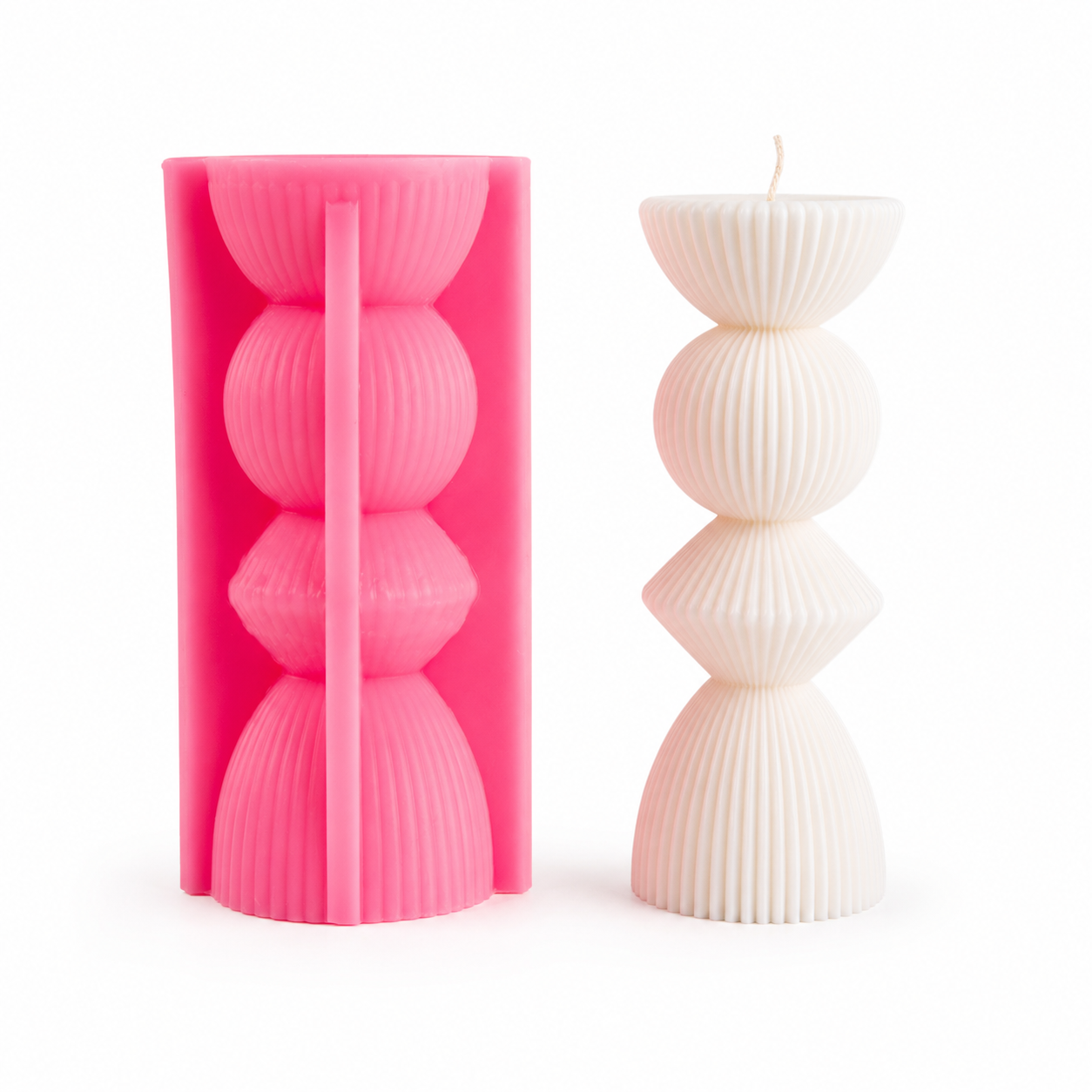 RIBBED PILLAR CANDLE MOLD M