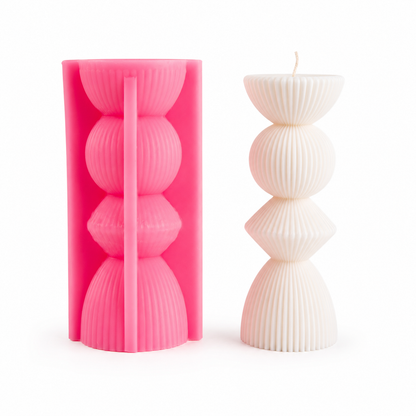 RIBBED PILLAR CANDLE MOLD M