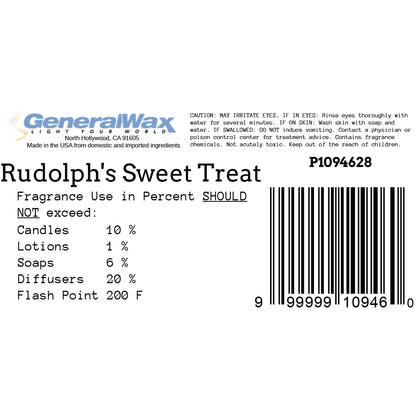 Rudolph’s sweet treat candle fragrance oil label