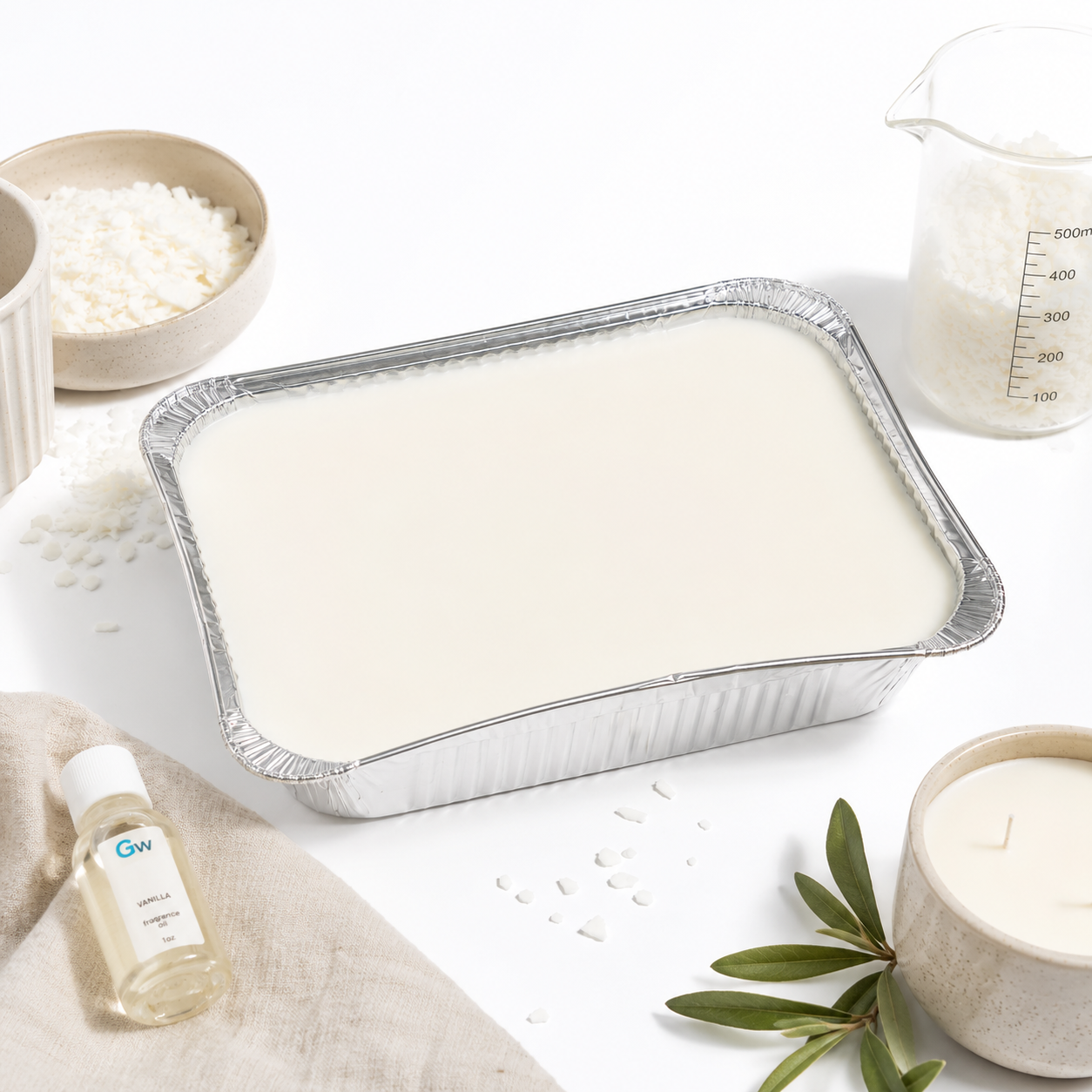 Soy-based silicone candle wax in 5lb tray for novelty candles
