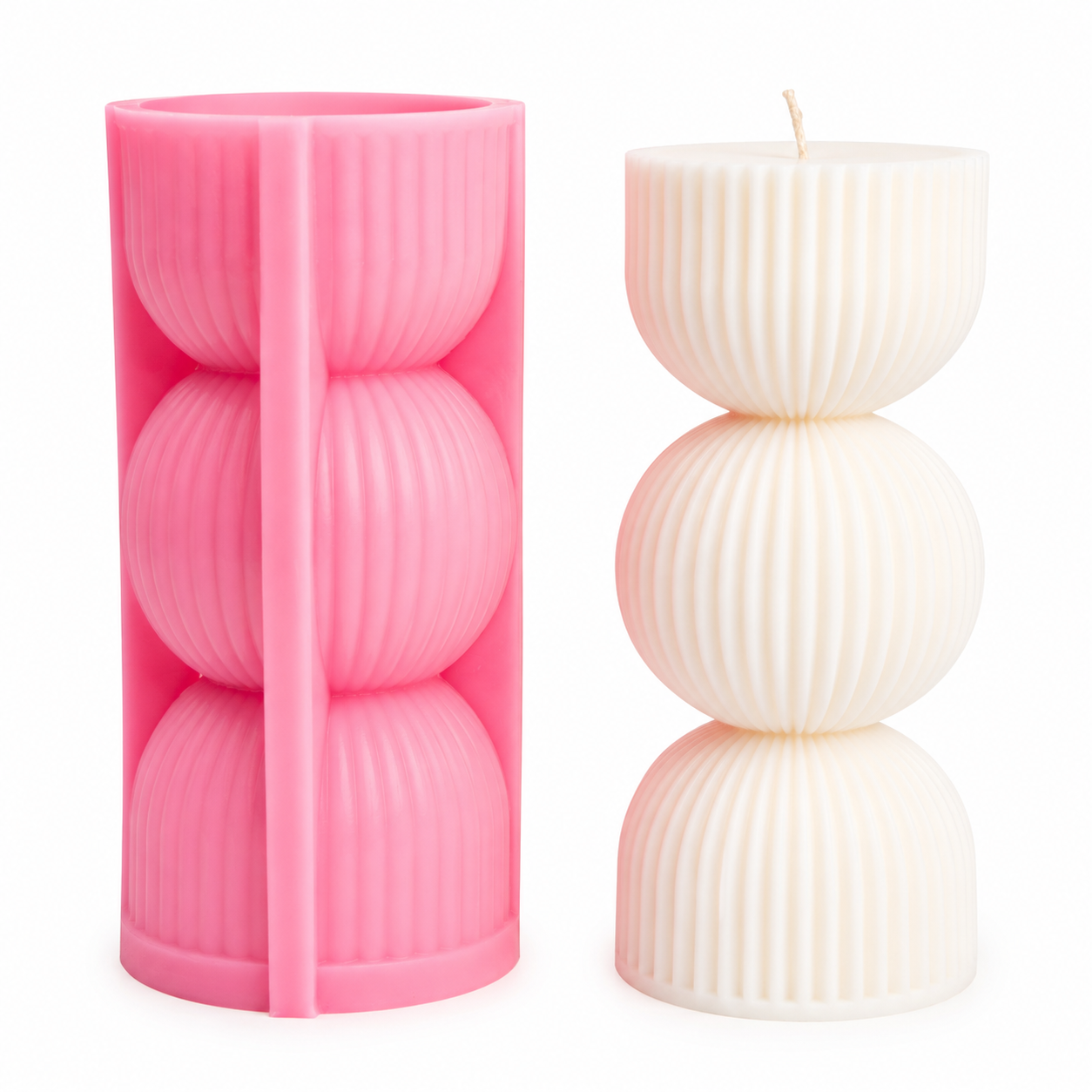 Twist Ribbed Pillar Silicone Candle Mold