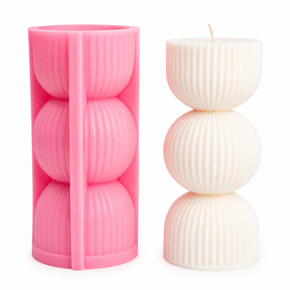 Twist Ribbed Pillar Silicone Candle Mold
