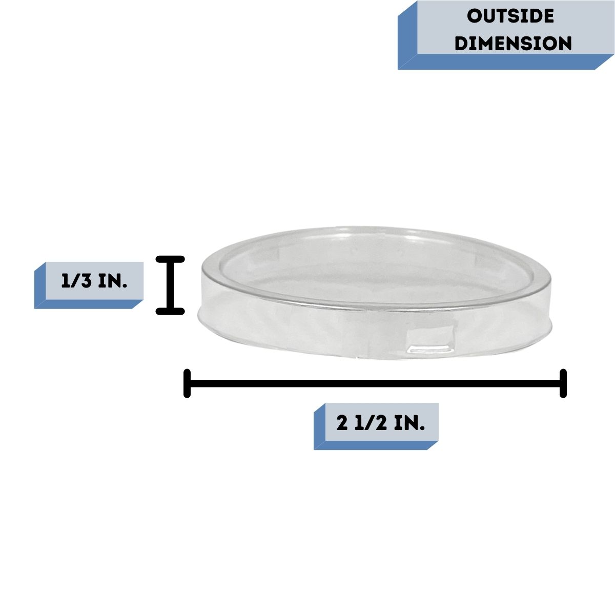 Tall Glass candle jar PVC Lid Measurement