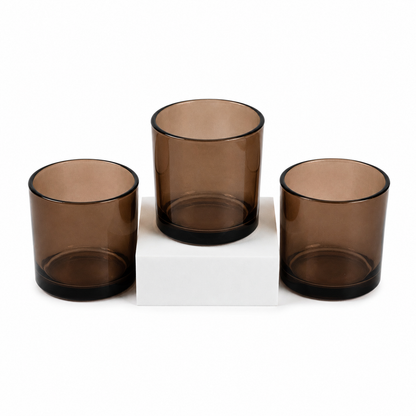 Translucent cocoa brown candle jar