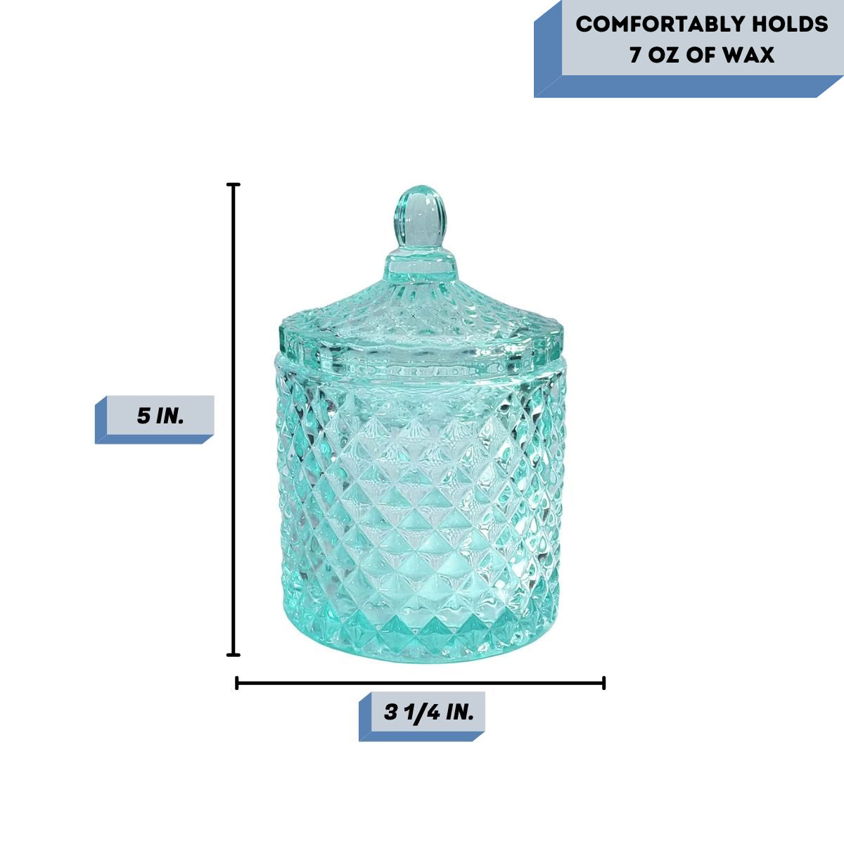 turquoise candle vessel France Measurements