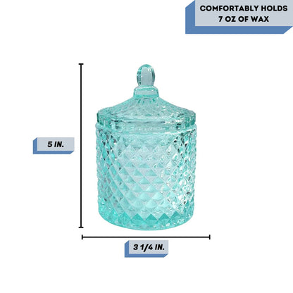 turquoise candle vessel France Measurements