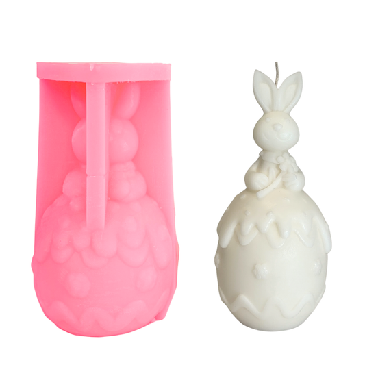 Easter Egg Flower Bunny Silicone Candle Mold