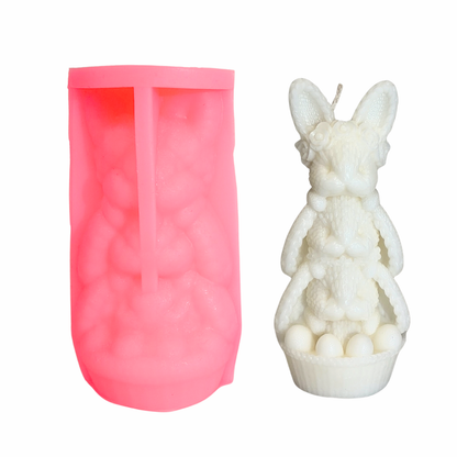 Knit Rose Rabbit Silicone Candle Mold