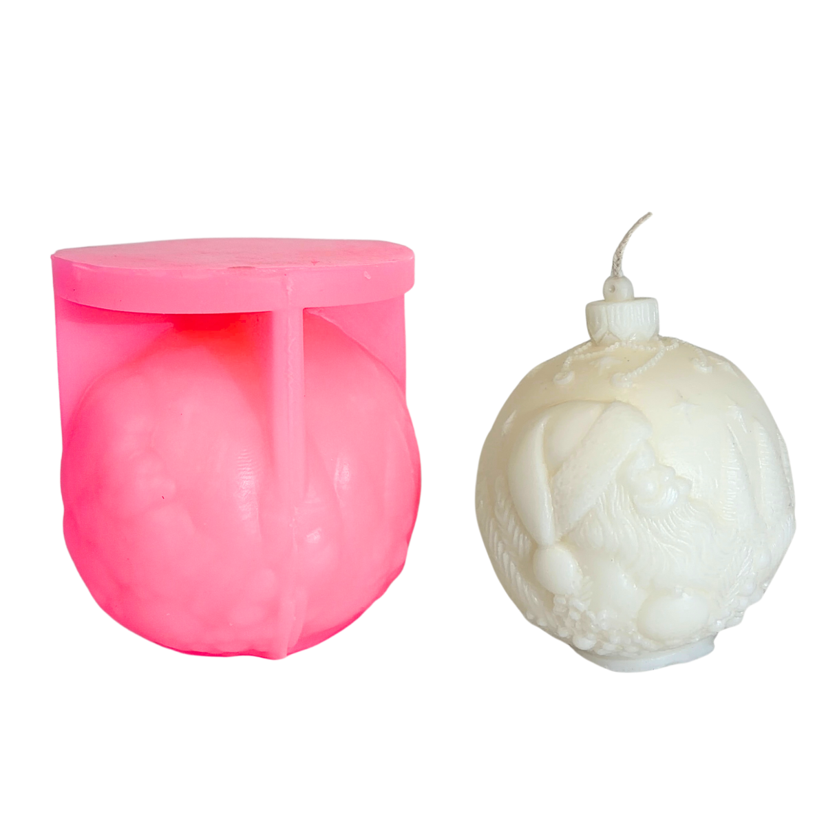 Christmas Ornament Silicone Candle Mold Santa