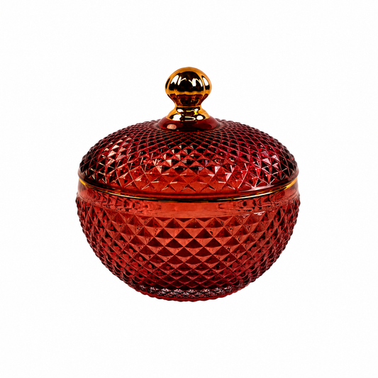 10 oz. Large Vanity Ruby/Gold Candle jar