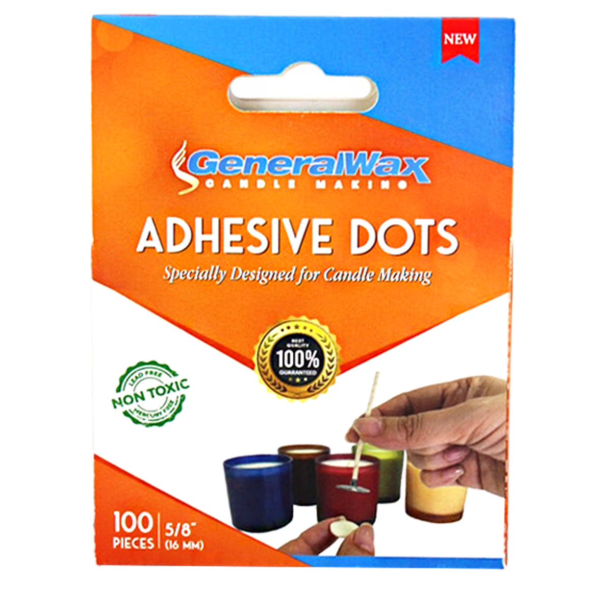 adhesive dots or candle wicks