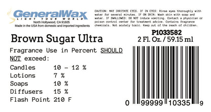 BROWN SUGAR – Ultra Candle Making Fragrance 2oz (Spec Label)